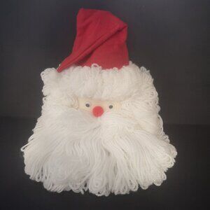 Vintage Handmade Folk Art Yarn Santa Claus Face made from Bleach Bottle